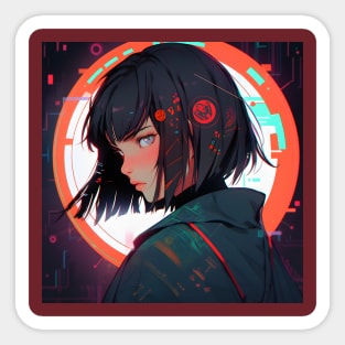 Cyberpunk Girl Sticker